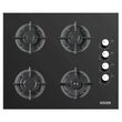 Pachet incorporabil HAUSBERG Cuptor electric HB-8054NG, Clasa A, 71L, 2225W, sticla, termostat, timer, 7 functii, ventilatie, Plita HB-567NG, Gaz, 4 arzatoare, siguranta, fonta, Hota decorativa HB-1385, 650 mc/h, 60 cm, Touch, Filtru aluminiu, Negru