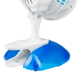 Ventilator birou Hausberg HB5550, 15W-20W, 15 cm, 2 viteze, alb-albastru