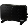 Convector electric Luxury HAUSBERG HB-8220, 2000W, 2 trepte de putere, termostat, protectie supraincalzire, indicator luminos, functie Turbo, Negru
