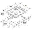 Pachet incorporabil Hausberg cuptor electric HB-8051IN, Putere 2000 W, 76 l, 4 Functii, Plita incorporabila Hausberg HB-556IN, Gaz, 4 arzatoare, Sistem siguranta GAZ, Gratar din fonta, Clasa A, Negru/Inox