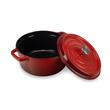 Oala din fonta emailata cu capac HAUSBERG HB-H746, capacitate 5L, diametru 26 cm, adancime 11 cm, interior antiaderent, Rosu