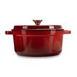 Oala din fonta emailata cu capac HAUSBERG HB-H746, capacitate 5L, diametru 26 cm, adancime 11 cm, interior antiaderent, Rosu