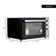 Cuptor electric Hausberg HB-8020 capacitate 70l, ventilator turbo, Lampa interior, geam dublu, Negru