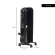 Calorifer electric cu ulei HAUSBERG HB-8905, 3 trepte, 600-900-1500 W, 7 elementi 110 mm x 580 mm, termostat reglabil, maner si rotite pentru o deplasare facila, indicator luminos functionare, negru