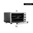 Cuptor Electric cu Ventilator HAUSBERG HB-8015, 1800 W, Geam dublu, 48L, Lumina interioara, Timer, 5 Programe gatire, Termostat reglabil 250 grade, Inox/Negru