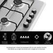 Plita incorporabila HAUSBERG HB-580IN, aprindere electrica, gaz, 4 arzatoare, sistem siguranta, Inox