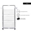 Uscator de rufe cu 3 nivele Ertone MN98U, pliabil cu suport de umerase, suporta 30 kg rufe, Inox