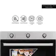Cuptor incorporabil Hausberg HB-8053IN, Electric, Putere 2225 W, 71 l, 8 Functii, Ventilatie, Timer, Clasa A, Negru/Inox
