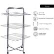 Uscator de rufe cu 3 nivele Ertone MN98U, pliabil cu suport de umerase, suporta 30 kg rufe, Inox