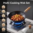 Tigaie wok 28cm Hausberg HB-H LUX 850 din fonta cu maner lemn