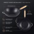 Tigaie wok 28cm Hausberg HB-H LUX 850 din fonta cu maner lemn