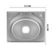 Chiuveta bucatarie pentru blat Freddo SN9005D, anticalcar, cuva centru, 52x41cm, adancime 18 cm, orificiu baterie dreapta, Inox