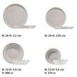 Serviciu de masa FORZA, 24 piese, 6 persoane, portelan, crem, Kutahya Porselen