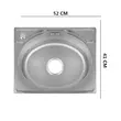 Chiuveta bucatarie pentru blat Freddo SN9005S, anticalcar, cuva centru, 52x41cm, adancime 18 cm, orificiu baterie stanga, Inox