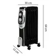 Calorifer electric Hausberg HB-8900NG, 1500 W, 7 elementi, 3 nivele de putere, termostat reglabil