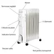 Calorifer electric Hausberg HB-8920AB, 2500 W, 11 elementi, 3 nivele de putere, termostat reglabil, Alb