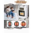Pachet Soba pe gaz GPL (butelie) Hausberg HB-1010AB, aprindere piezo-electrica, 4.2kW, Alb, Ceas butelie, 1m furtun gaz MN2015 si 2 coliere furtun