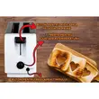 Prajitor de paine HAUSBERG HB-150NG, 750W, 7 setari, 2 felii, oprire automata, picioare anti-alunecare, Negru-Alb