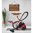 Aspirator fara sac Hausberg HB-2820RS, 2200 W, 4.5 litri, 85dB, filtru lavabil, sistem multi-ciclon, Negru/Rosu