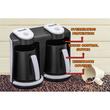Aparat pentru preparat cafea turceasca Hausberg HB-3820AB, 2 recipiente, 400+400 W, avertizare sonora si luminoasa, Alb/Negru