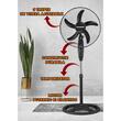 Ventilator cu picior Hausberg HB-5860NG, 55W, 3 viteze, diametru 46 cm, temporizator, negru