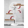 Ventilator cu picior Hausberg HB-5870AB, 55W, 46 cm, 3 viteze, temporizator 60 min, indicator LED, alb