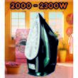 Fier de calcat Hausberg HB-7898NG, talpa ceramica, jet de abur 18g/min, Functie spray 2000-2300W, Negru/Albastru