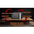 Cuptor electric Hausberg HB-8020 capacitate 70l, ventilator turbo, Lampa interior, geam dublu, Negru