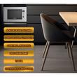 Cuptor cu microunde incorporabil HAUSBERG HB-8065IN, 20 litri, Putere: 230V, 50Hz, 700W, 900W putere grill, 1200W putere de intrare, 6 nivele de putere, 8 programe automate, control mecanic, decongelare, timer, sistem blocare copii, argintiu