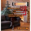 Radiator electric cu infrarosu Hausberg HB-8551AL, 2500W, 1 tub quartz, control reglabil cu termostat mecanic, protectie IP34, Aluminiu