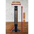 Radiator electric tip Turn Hausberg HB-8561NG, 1000W, 2 nivele de temperature, tub din fibra de carbon, siguranta pentru rasturnare, oscilatie, maner transport, Negru