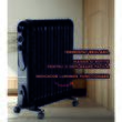 Calorifer electric cu ulei HAUSBERG HB-8935, 3 trepte, 1000-1500-2500 W, 13 elementi 110 mm x 580 mm, termostat reglabil, maner si rotite pentru o deplasare facila, indicator luminos functionare, negru