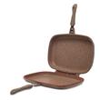 Tigaie Dubla Grill Hausberg HB-H1540PO, interior antiaderent, 36 cm, marmura, Portocaliu