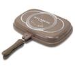 Tigaie Dubla Grill Hausberg HB-H1540PO, interior antiaderent, 36 cm, marmura, Portocaliu