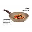 Tigaie HAUSBERG HB-H1558, 28cm, 3.2L, piatra de granit presat	din aluminiu, bej