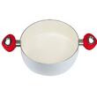 Oala din aluminiu cu strat ceramic HAUSBERG HB-H712AB, manere din silicon, capacitate 2l, dimensiune 20x8 cm,Alb