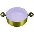 Oala ceramica Hausberg HB-H713GA nr. 22, aluminiu, interior antiaderent, manere silicon, galben