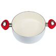 Oala ceramica cu capac Hausberg HB-H714AB, manere silicon, 4 l, 24x10.2 cm, Alb