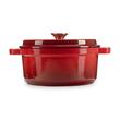 Oala din fonta emailata cu capac HAUSBERG HB-H742, capacitate 3L, diametru 22 cm, adancime 10 cm, interior antiaderent, Rosu
