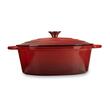 Oala din fonta emailata cu capac HAUSBERG HB-H750, capacitate 4.5L, diametru 30x23 cm, adancime 12 cm, interior antiaderent, Rosu