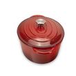 Oala din fonta emailata cu capac HAUSBERG HB-H750, capacitate 4.5L, diametru 30x23 cm, adancime 12 cm, interior antiaderent, Rosu