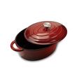 Oala din fonta emailata cu capac HAUSBERG HB-H750, capacitate 4.5L, diametru 30x23 cm, adancime 12 cm, interior antiaderent, Rosu