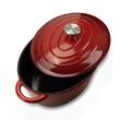 Oala din fonta emailata cu capac HAUSBERG HB-H750, capacitate 4.5L, diametru 30x23 cm, adancime 12 cm, interior antiaderent, Rosu