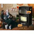 Pachet Soba pe gaz GPL (butelie) si electric Hausberg HB-1020NG, aprindere piezo-electrica, 4.2kW, Negru, Ceas butelie, 1m furtun gaz MN2015 si 2 coliere furtun