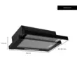 Hota incorporabila telescopica Hausberg HB-1285NG, putere de absorbtie 420 m3/h, 2 motoare, 60 cm, Negru