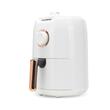Friteuza cu aer cald HAUSBERG HB-2351, 1000-1200 W, 2.6 litri, temporizator 30 min, oprire automata, indicator luminos, termostat reglabil 80-200 grade C, protectie supraincalzire, picioare antiderapante, Alb