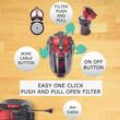 Aspirator fara sac Hausberg HB-2820RS, 2200 W, 4.5 litri, 85dB, filtru lavabil, sistem multi-ciclon, Negru/Rosu
