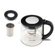 Aparat digital preparare ceai HAUSBERG HB-3640IN, 1500W, cana 1.7L, ceainic 1L, panou din otel inoxidabil cu afisaj digital, termostat, Inox
