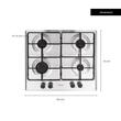 Pachet Incorporabil Cuptor Hausberg HB-8051IN, Electric, Putere 2000 W, 76 l, 4 Functii, Clasa A, Negru/Inox, Plita incorporabila Hausberg HB-555, Gaz, 4 arzatoare, Sistem siguranta, Inox