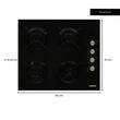 Pachet Incorporabil Cuptor Hausberg HB-8051IN, Electric, Putere 2000 W, 76 l, 4 Functii, Clasa A, Negru/Inox, Plita incorporabila Hausberg HB-563, Gaz, 4 arzatoare, Negru